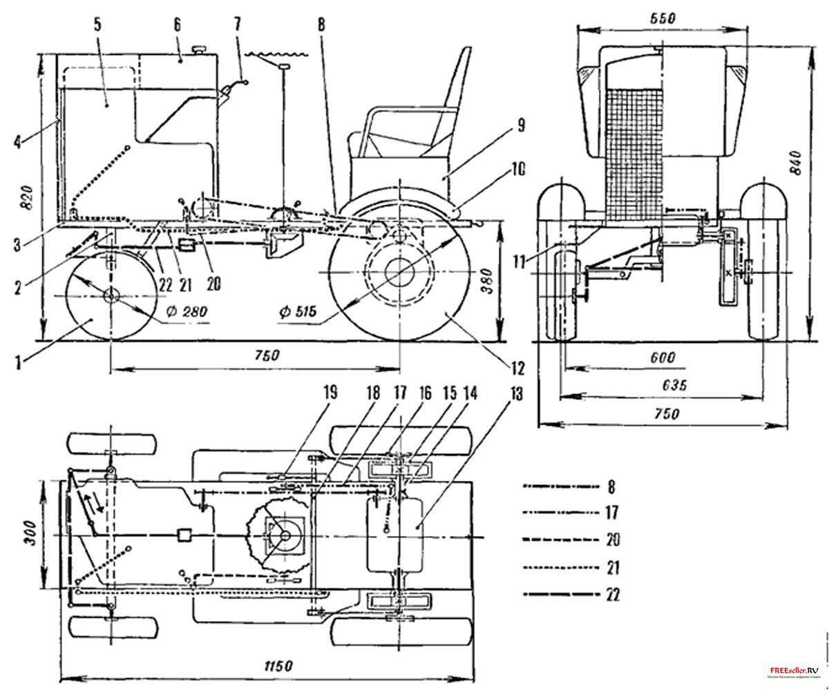 Вом трактора: своими руками, как сделать на самодельный минитрактор, передний, чертежи и размеры