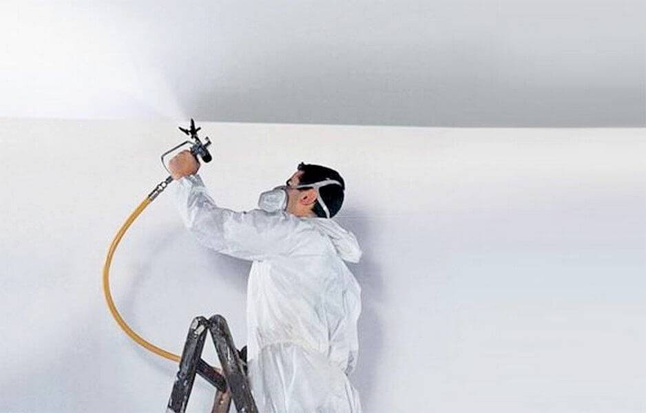 Краскопульт для покраски потолка: как покрасить водоэмульсионной краской стены и потолок (видео), отзывы | proпотолки
