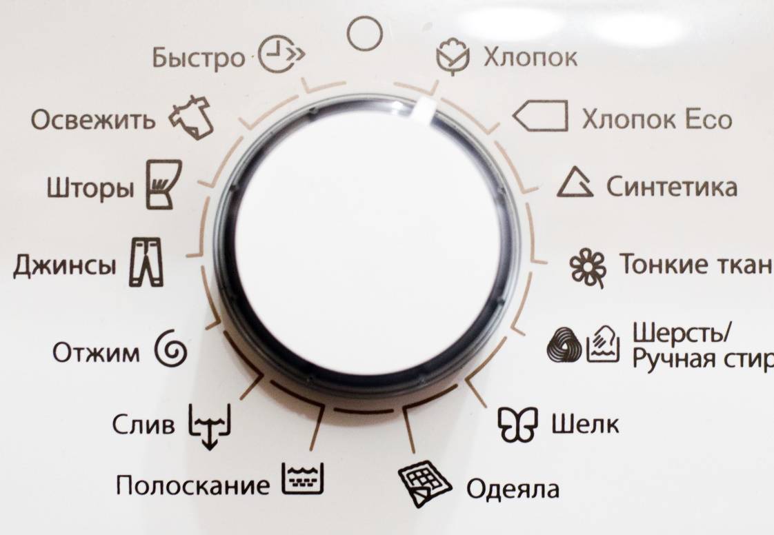 Значок «деликатная стирка» на стиральной машине