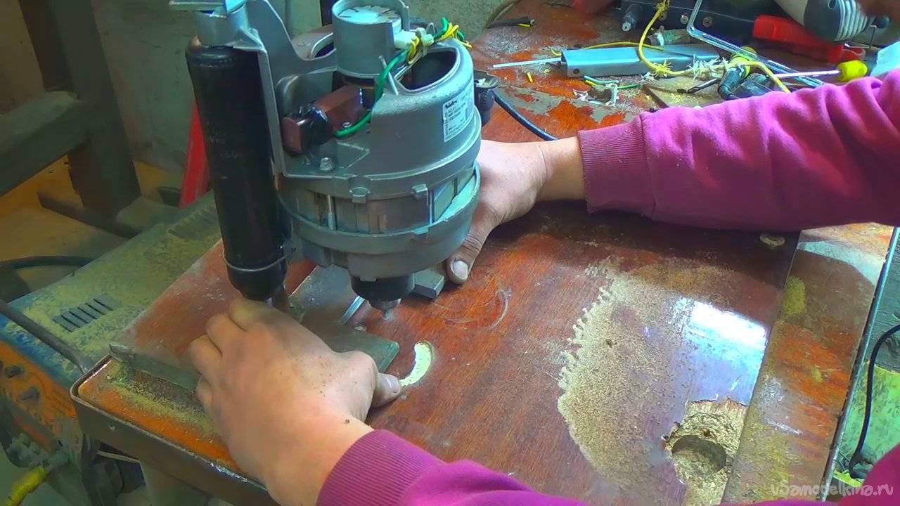 Как сделать фрезер из дрели, болгарки и двигателя от стиральной машины своими руками
