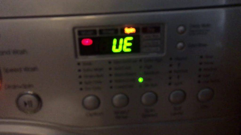 Что означает ошибка UE на стиральной машине LG