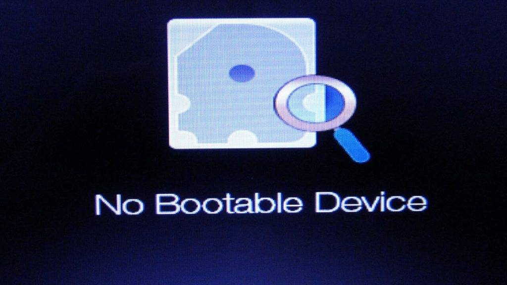 No bootable device: причины появления и способы устранения