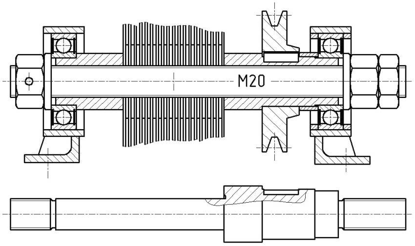 Вал шредера чертеж