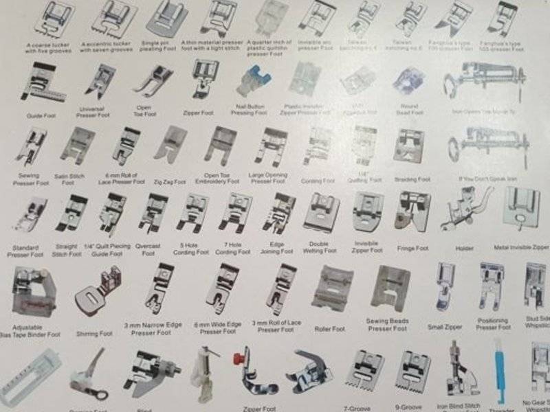 Лапки для швейных машин: виды и описание, назначение и особенности